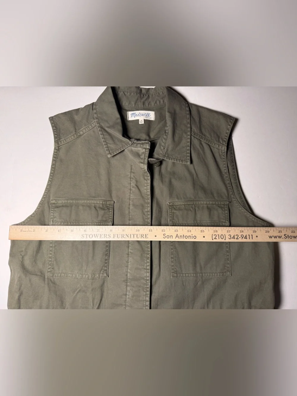 Madewell Military Cargo Utility Vest C5320 Olive Green Medium NWOT